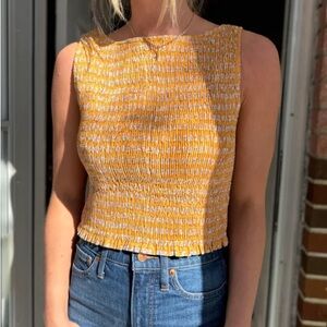 Marea Yellow Smocked Tank Top